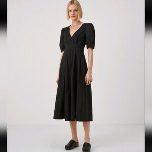 NWOT $185 TED BAKER Ledra Puff Sleeve Cotton Midi Dress Size 1 (Xs/s)